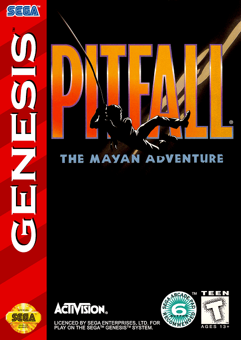 Pitfall Mayan Adventure box art for Sega Genesis